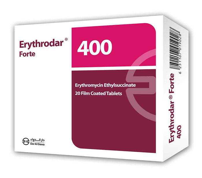 Erythrodar Forte 400 mg oral film coated tablets 12`S