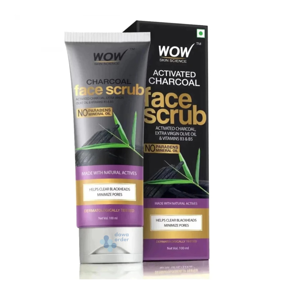Wow Activated Charcoal Face Scrub 100Ml