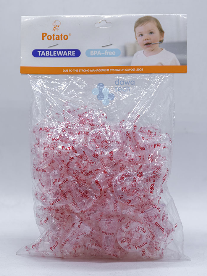 Potato S كيس حلمات سليكون 50 حبة احمر