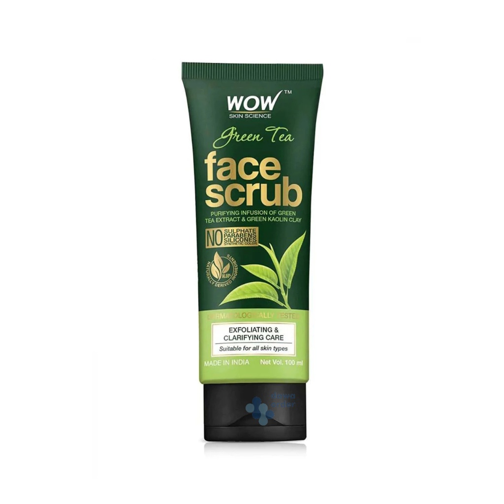 Wow Face Scrub Green Tea 100Ml