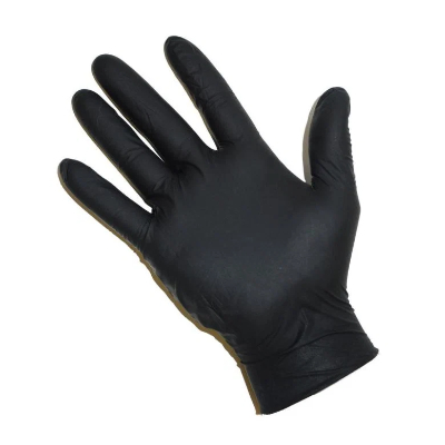 Aq Plastic Black Gloves L
