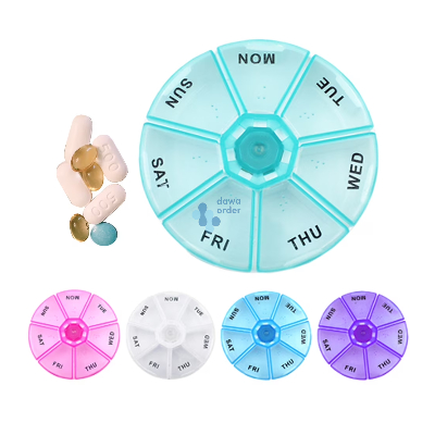 Round Weekly Pill Box