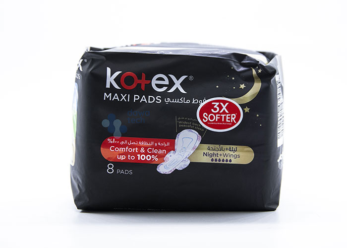 KOTEX MAXI PADS NIGHT+WINGS 8PADS