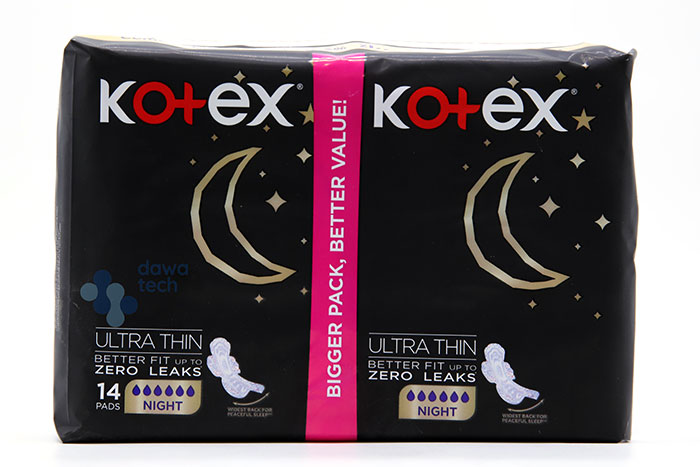 KOTEX ULTRATHIN PADS NIGHT+WINGS 14PADS