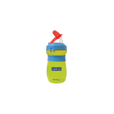 Optimal Non Spill Feeding Bottle With Handle 300 Ml Blue Green