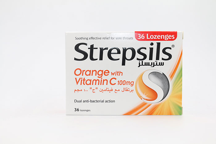 STREPSILS ORANGE WITH VITAMIN C 100MG 36 LOENGES