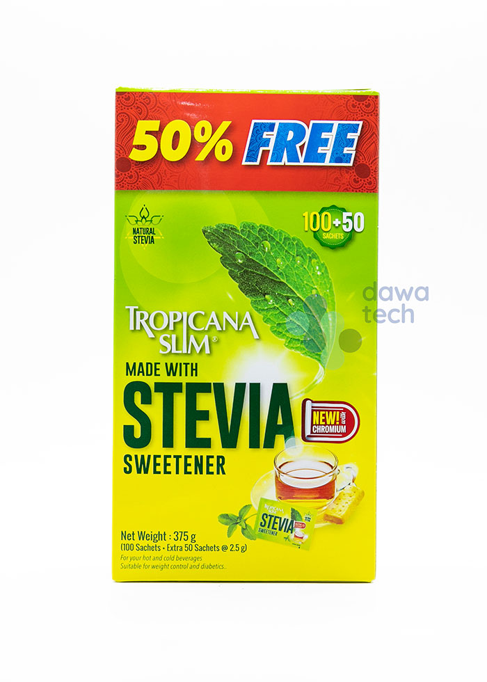 TROPICANA SLIM STEVIA SWEETENER 100SACH