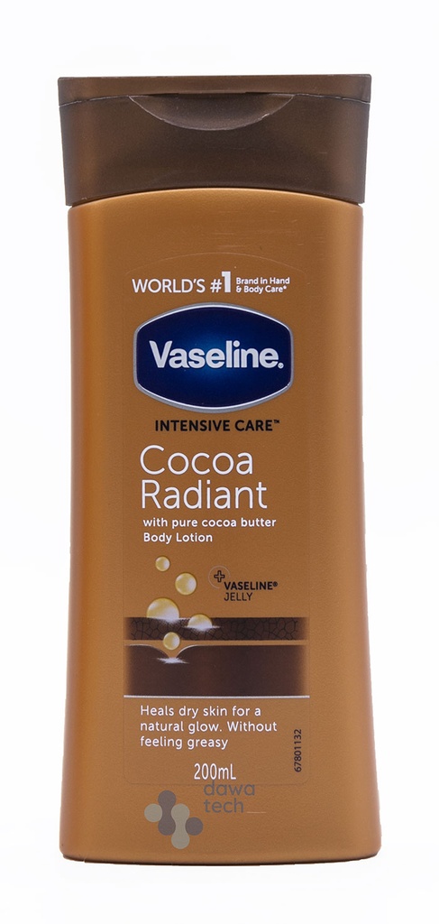 VASELINE COCCA RADIANT WITH PURE COCOA BUTTER 200 ML