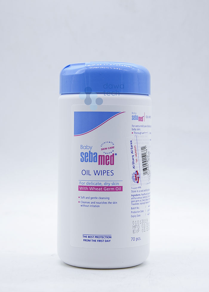 SEBAMED BABY OIL WIPES 70PCS