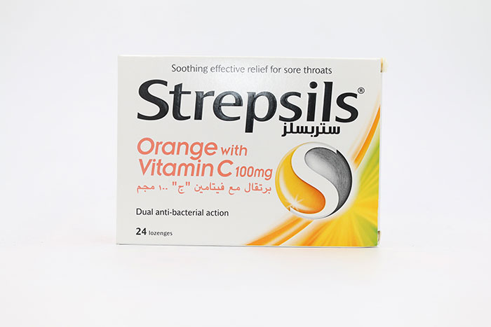 STREPSILS ORANGE WITH VITAMIN C 1000 mg (24 LOZENGES)