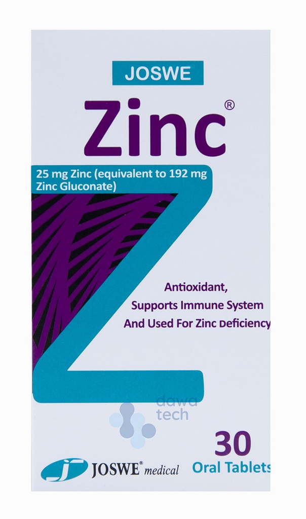 JOSWE ZINC 25 MG 30 TAB