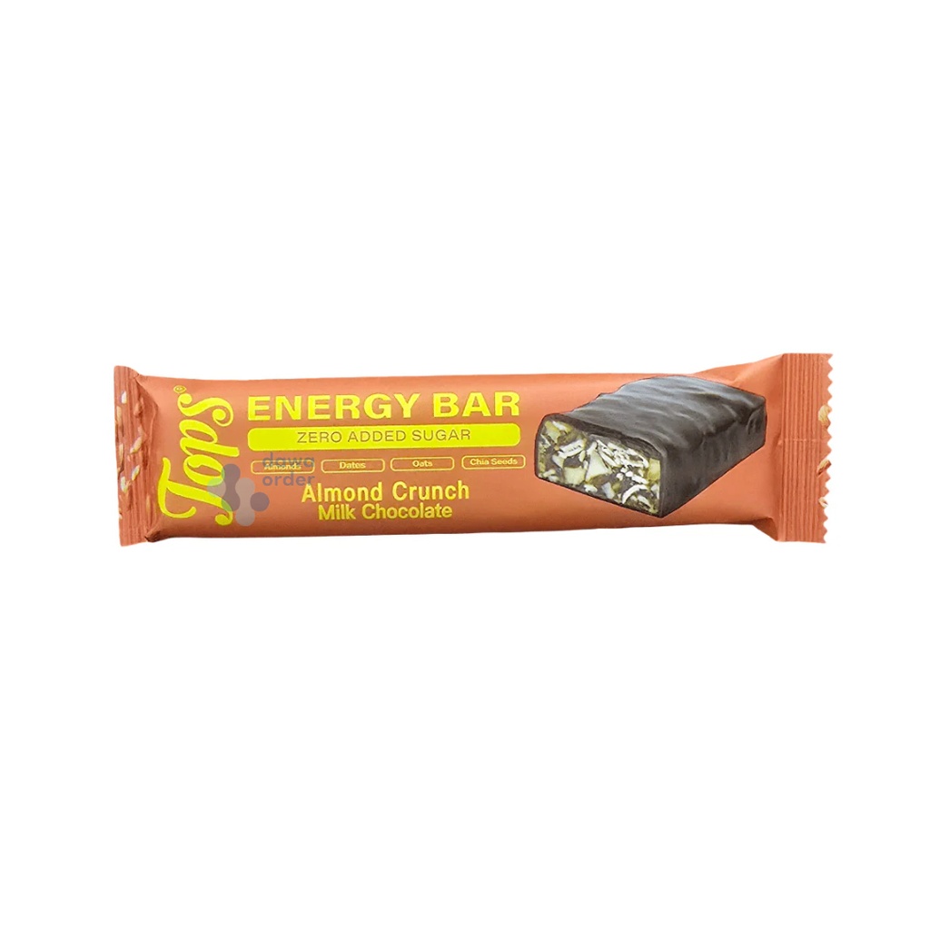 Tops Energy Bar Almond Crunch Milk Chocolate (50 G)