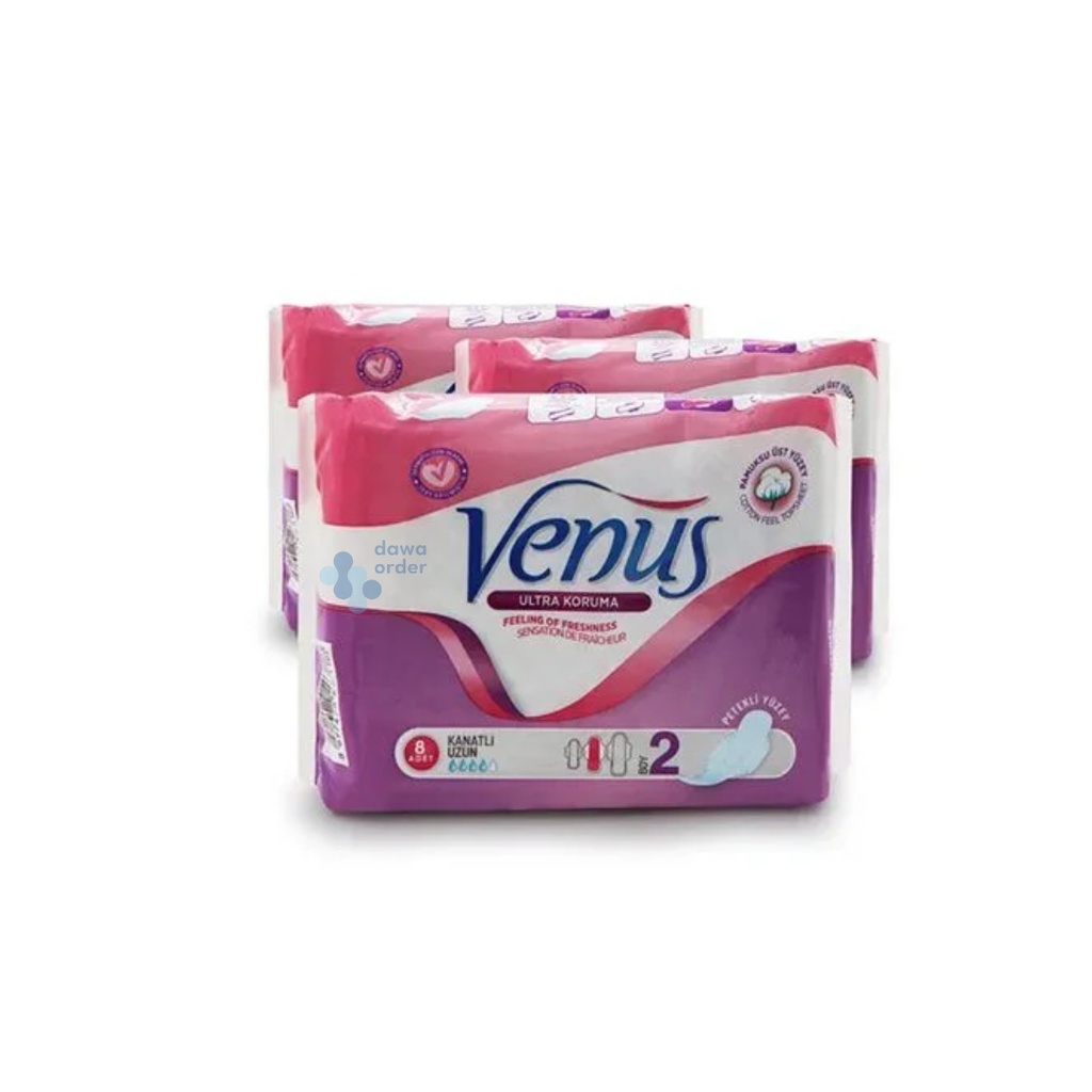 Venus Ultra Koruma Kanatli Uzun 2 (8 Pads)