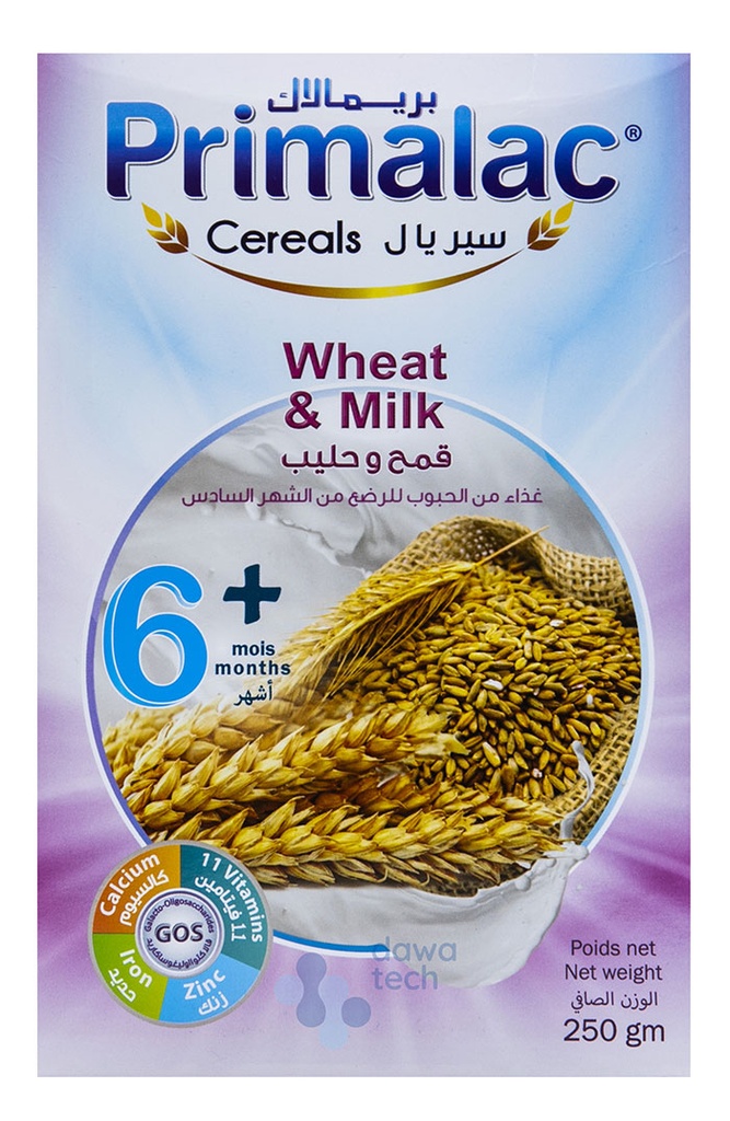 PRIMALAC CEREALS WHEAT&MILK 250G