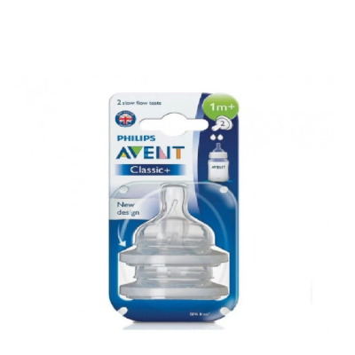 Avent Teat Slow Flow 2 Holes 1M+