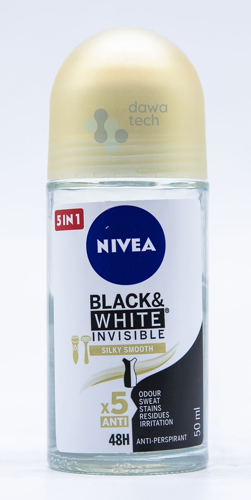 Nivea Deo Roll On Inv. B&W Silky Smooth 50Ml