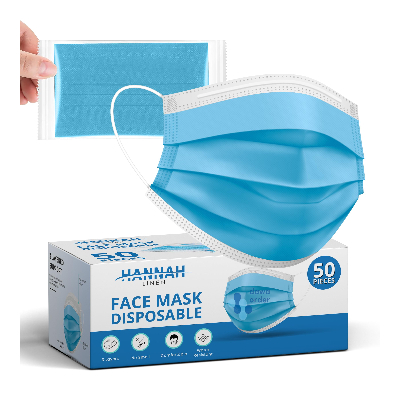 Blue Disposable Face Mask 50Pcs