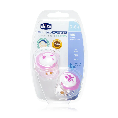 Chicco Physio Air Silicone 0-6M 2Pcs Girl