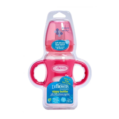 Dr. Brown'S Wide With Handle Bottle Pink 270Ml