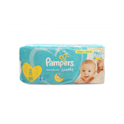 Pampers (2)New Baby-Dry 3-8 Kg 56 Diapers