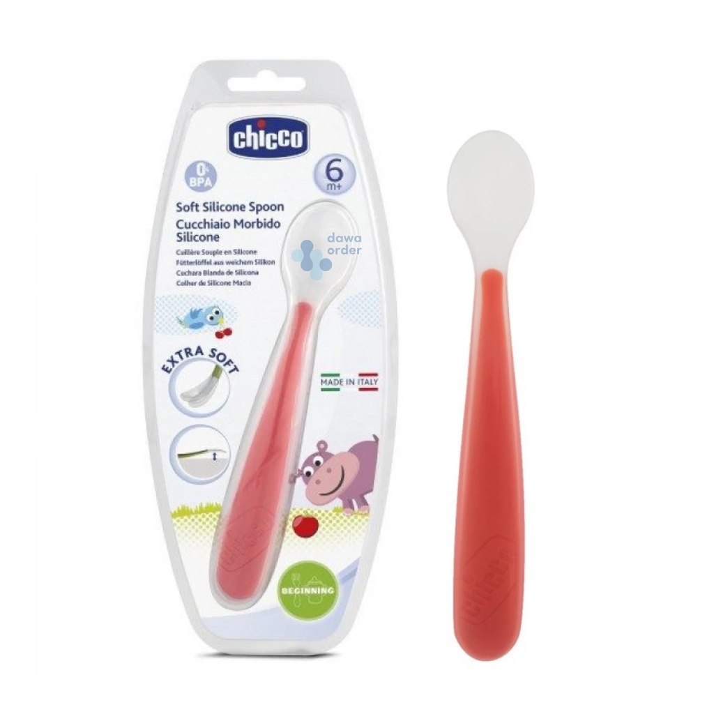 Chicco Soft Silicone Spoon 6M+ Red