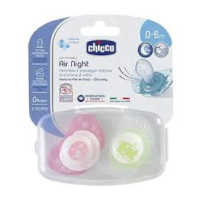 Chicco-Soother Ph.Air Pinl Sil 0-6M 2Pcs