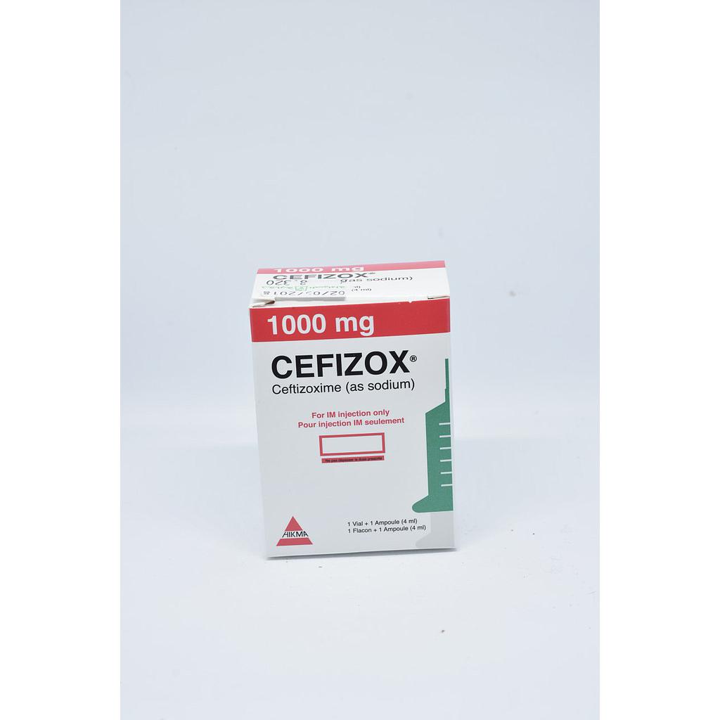 Cefizox   1000 mg Parenteral vial and solvent