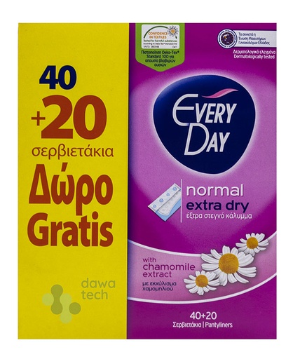 Everyday Normal Extra Dry 40+20 Liners 249
