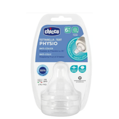 Chicco Well Being Nipple Medium Flow (2M+) (2Pcs)