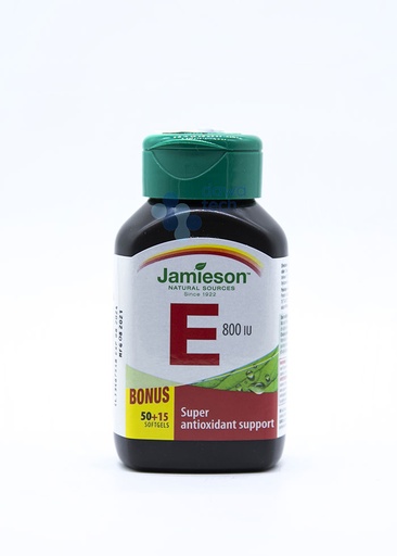 JAMIESON VITAMIN E (800 iu) (50+15 SOFTGELES)