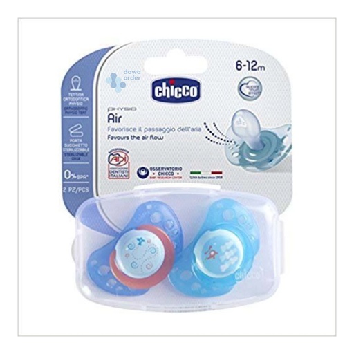 Chicco-Soother Ph.Air Blue Sil 12M+ 2Pcs