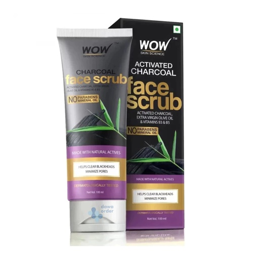 Wow Activated Charcoal Face Scrub 100Ml