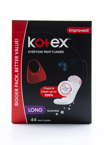 Kotex Everyday Pantyliners 44 Long