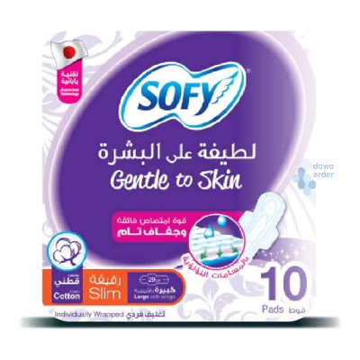 Sofy Gentle To Skin Large With Wings (10 Pads)