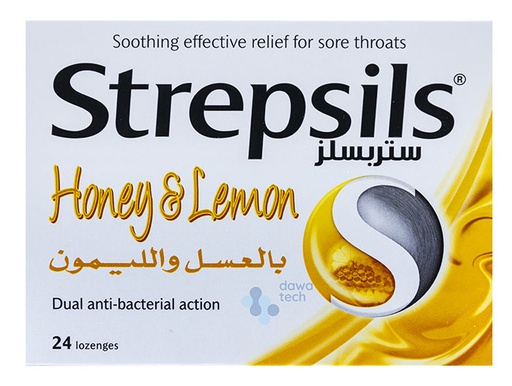 STREPSILS HONEY & LEMON (1.2 mg/0.6 mg) (24 LOZENGES)