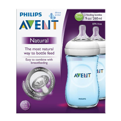 Avent Natural 2 Bottle 260 Ml Blue