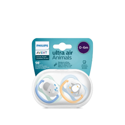 Avent Soother Ultra Air Animals (2 Pcs) (0-6M)
