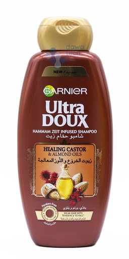 ULTRA DOUX GARNIER HEALING CASTOR & ALMOND OILS SHAMPOO (400 ml)