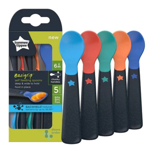 Tommee Tippee Self Feeding Spoons Deep & Wide To Hold Food In Place +6M