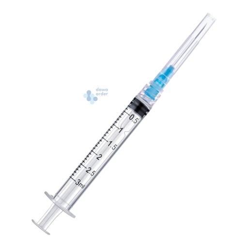 3ML DISPOSABLE SYRINGE WITH NEEDLE , LUER LOCK