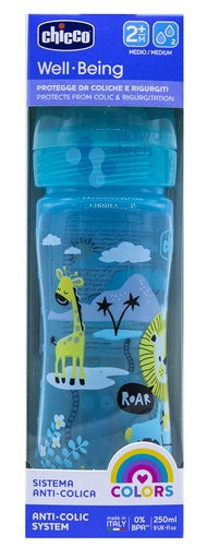 CHICCO WELL BEING 250ML blue MEDIUM