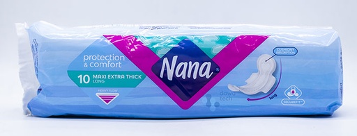 Nana Maxi Plus Green 10 Pads - Long Pack