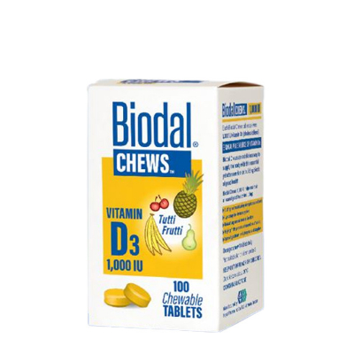 BIODAL CHEWS 1000IU (60 CHEWABLE TABLETS )