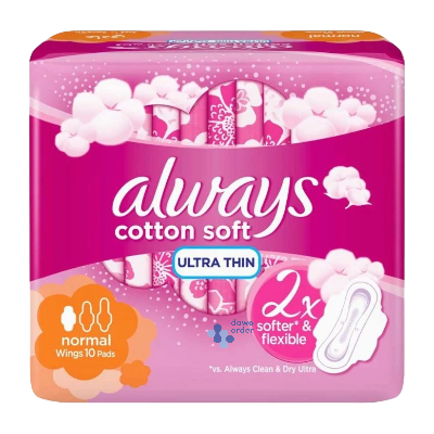 Always Cotton Soft Normal Pink & Orange 10 Pads