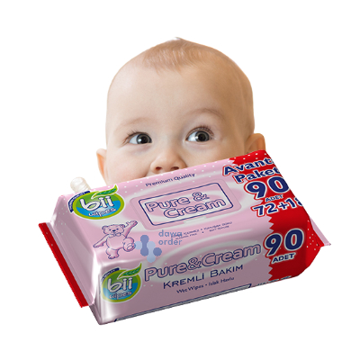Bii Pure & Cream Wipes 90'S