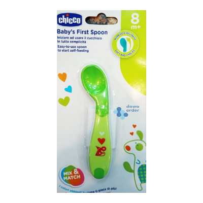 Chicco Baby'S First Spoon Green 8M+