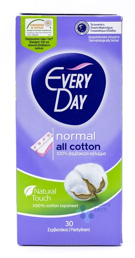 Everyday All Cotton Normal 30 Pantyliners