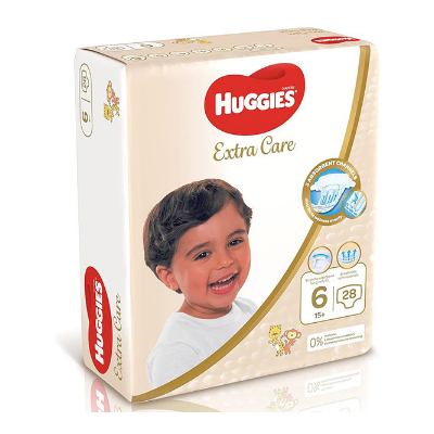 HUGGIES EXTRA CARE (6) 28 DIAPERS 