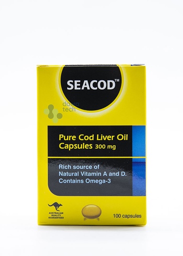 Seacod Pure Cod Liver Oil Capsules 300Mg 100 Capsules