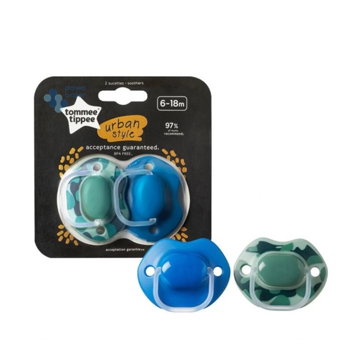 Tommee Tippee Urban Style Soother 6-18 Boy